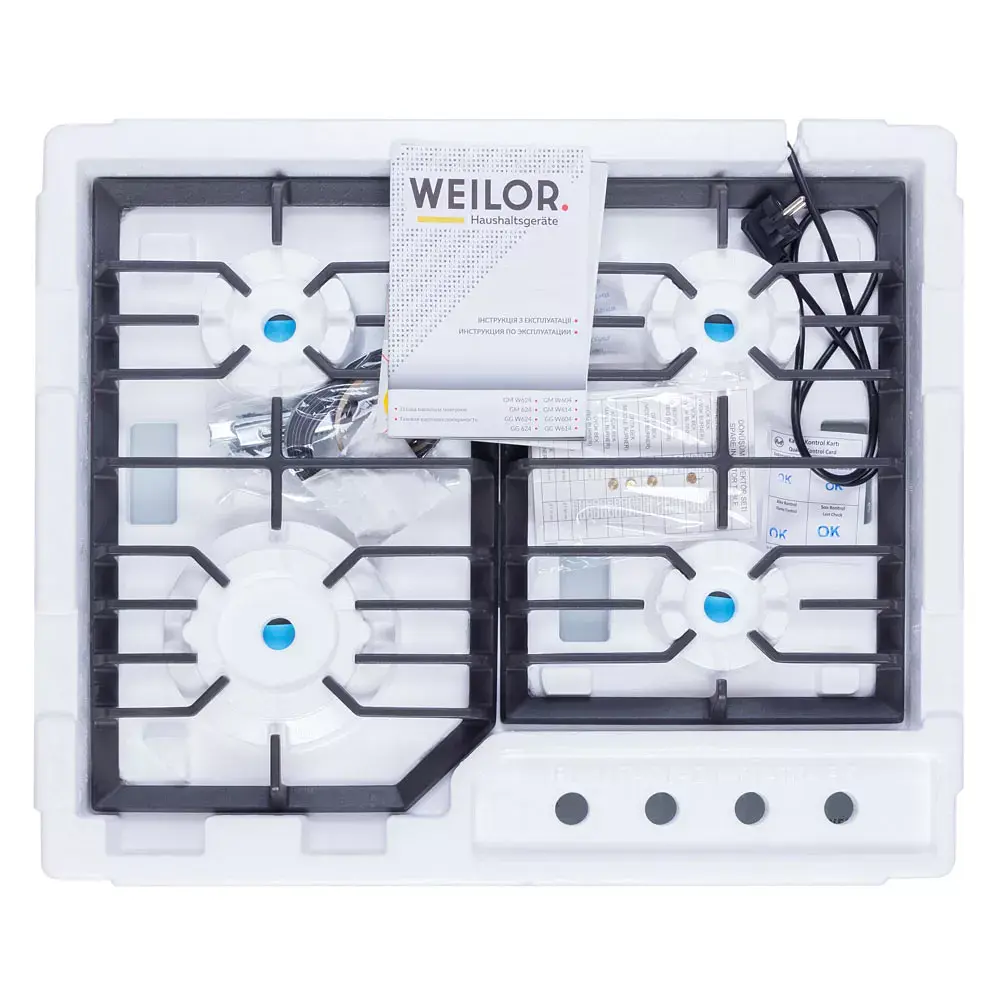 Поверхность газовая на стекле Weilor GG W 624 WH - фото 11
