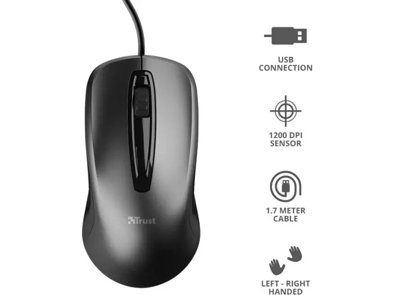 Миша Trust Carve USB Black (TR23733) - фото 6