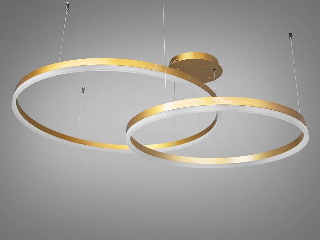 Люстра стельова LED Diasha D2485-800+600G, 100W, золото, для вітальні, спальні, кухні, офісу - фото 3