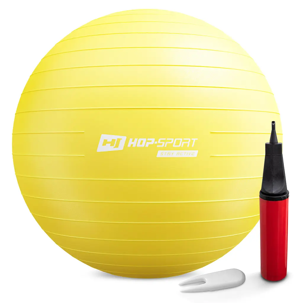 Фітбол Hop-Sport 75см жовтий + насос 2020 - фото 9