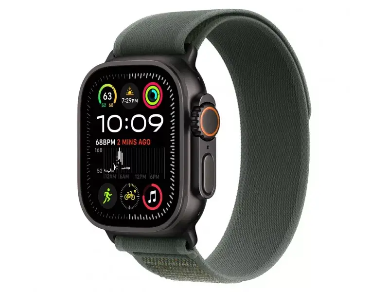 Ремешок Apple Trail Loop Green - Black Titanium Finish для Watch 44/45/46/49mm - S/M (MYQ33) - фото 3