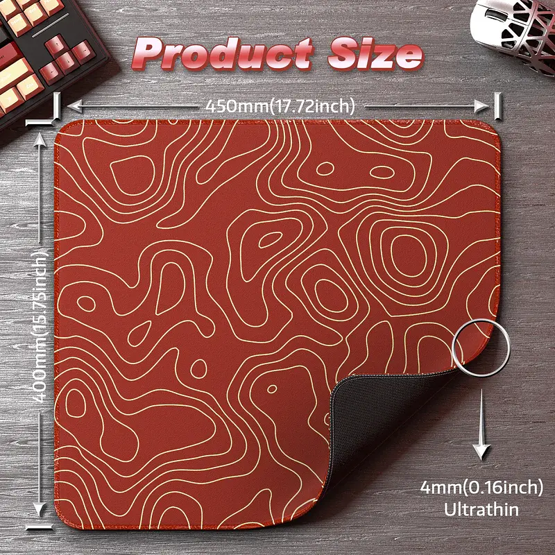 Игровой коврик Attack Shark CM02 / 40*45 см / Red Lines - фото 3