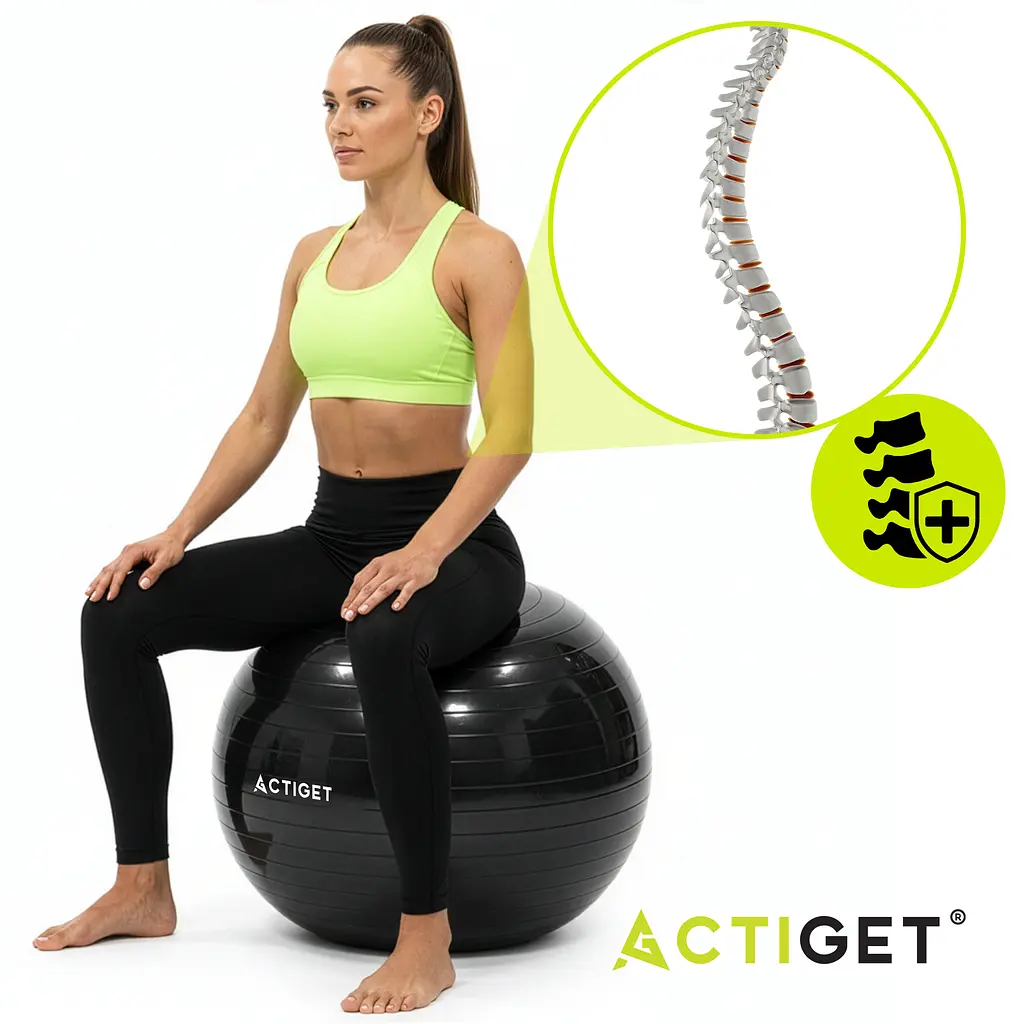 М'яч для фітнесу (фітбол) Actiget 75 см з насосом ACT0146 Black - фото 5