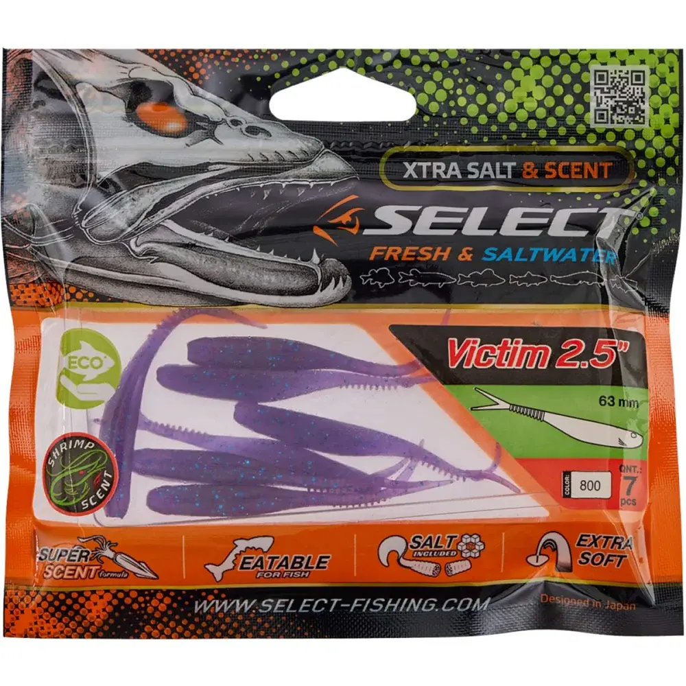 Силікон Select Victim V-Tail 2.5" #800 (7 шт/уп) - фото 2