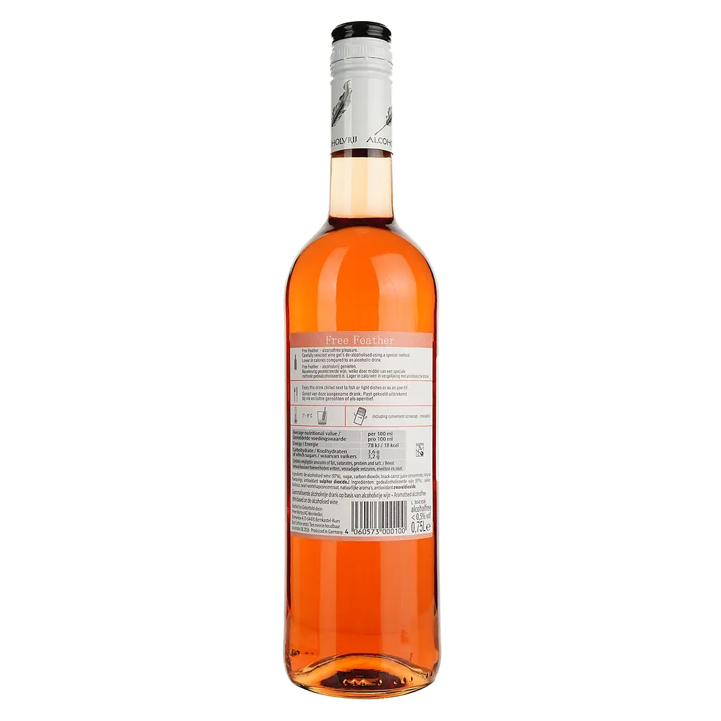 Вино безалкогольне Free Feather Alcoholfree Blush рожеве напівсолодке 0.75 л - фото 4