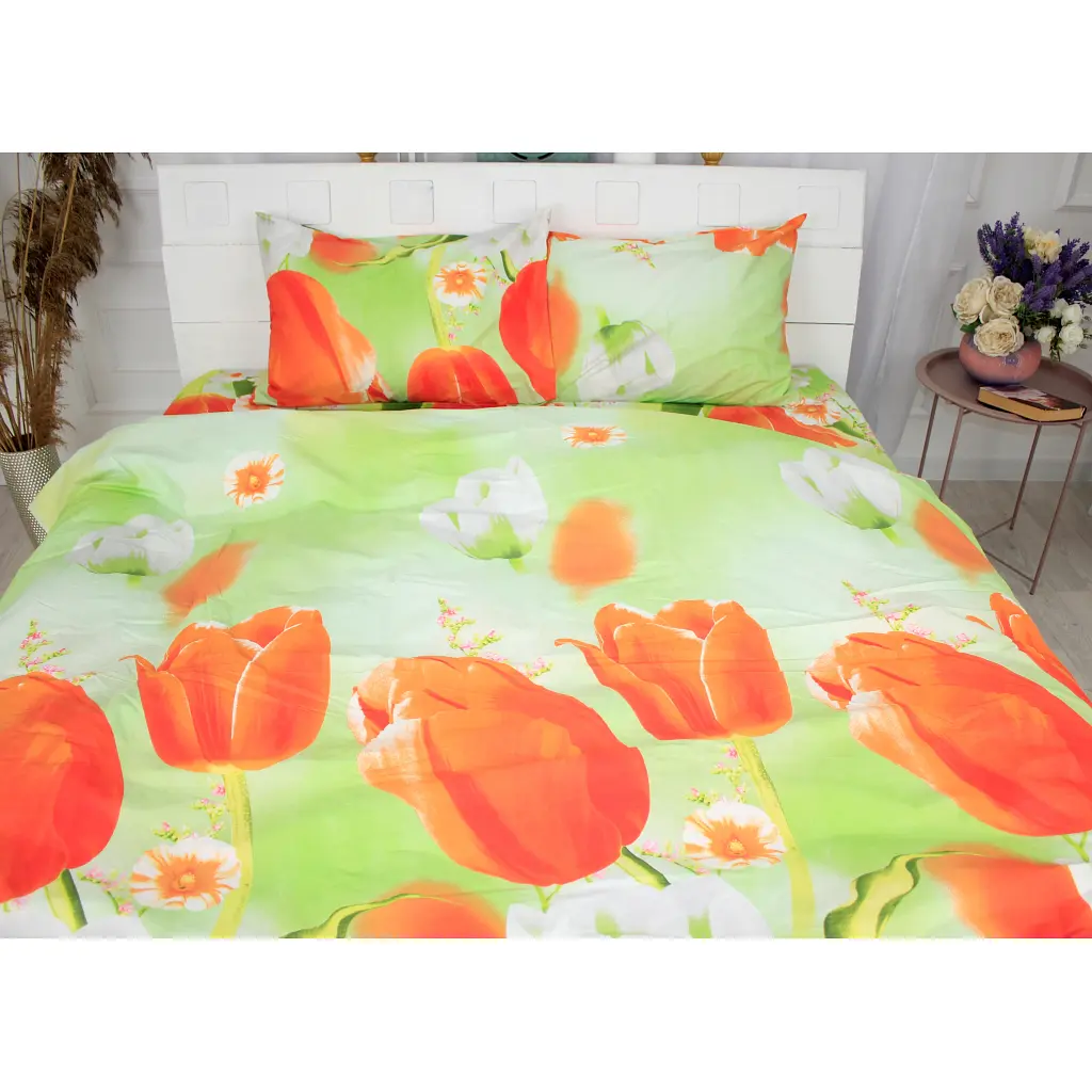 Постільна білизна MirSon Сатин 22-1287 Tulips Сімейний 160x220 (2200003599060) - фото 3