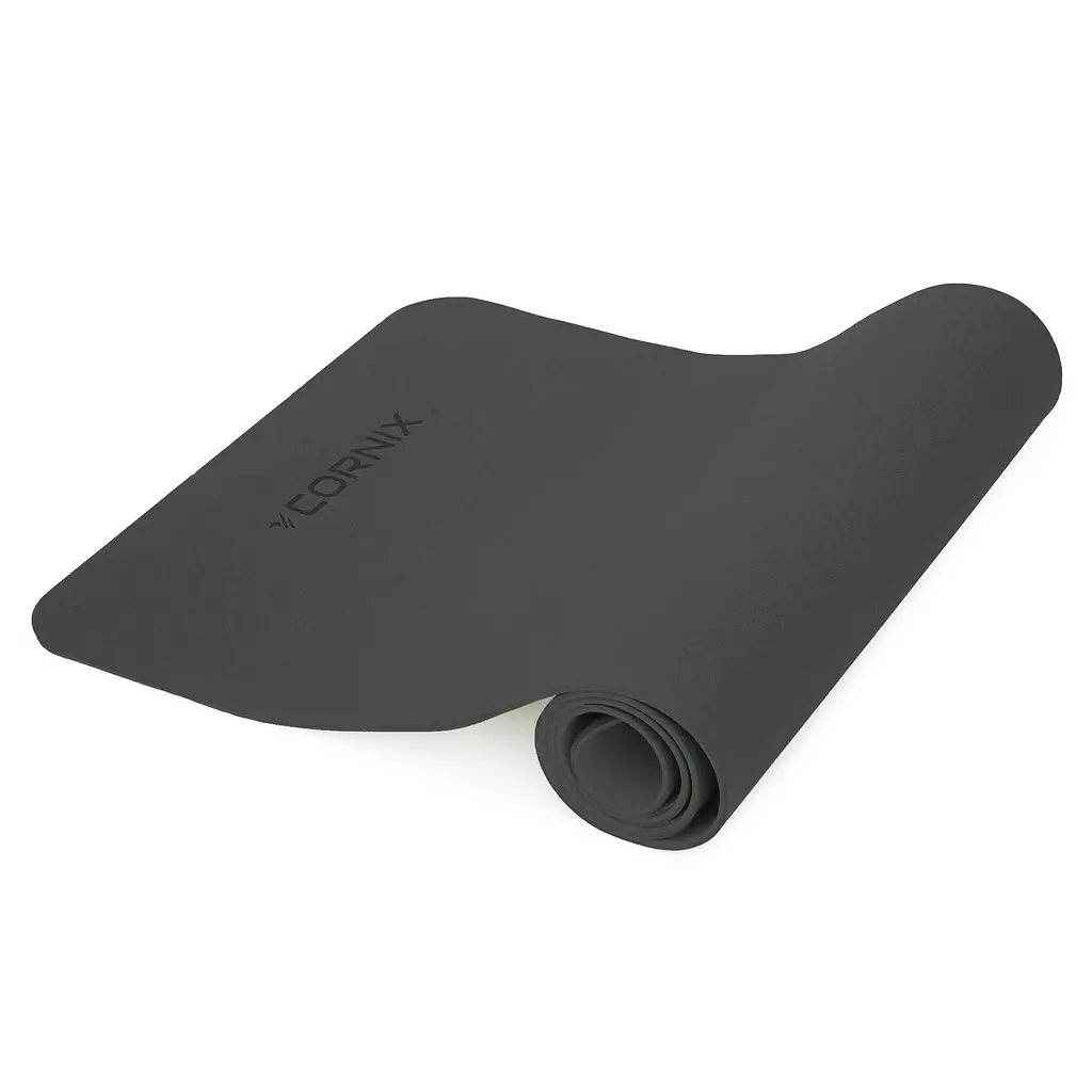 Килимок спортивний Cornix TPE 183 x 61 x 0.6 см для йоги та фітнесу XR-0350 Black - фото 5