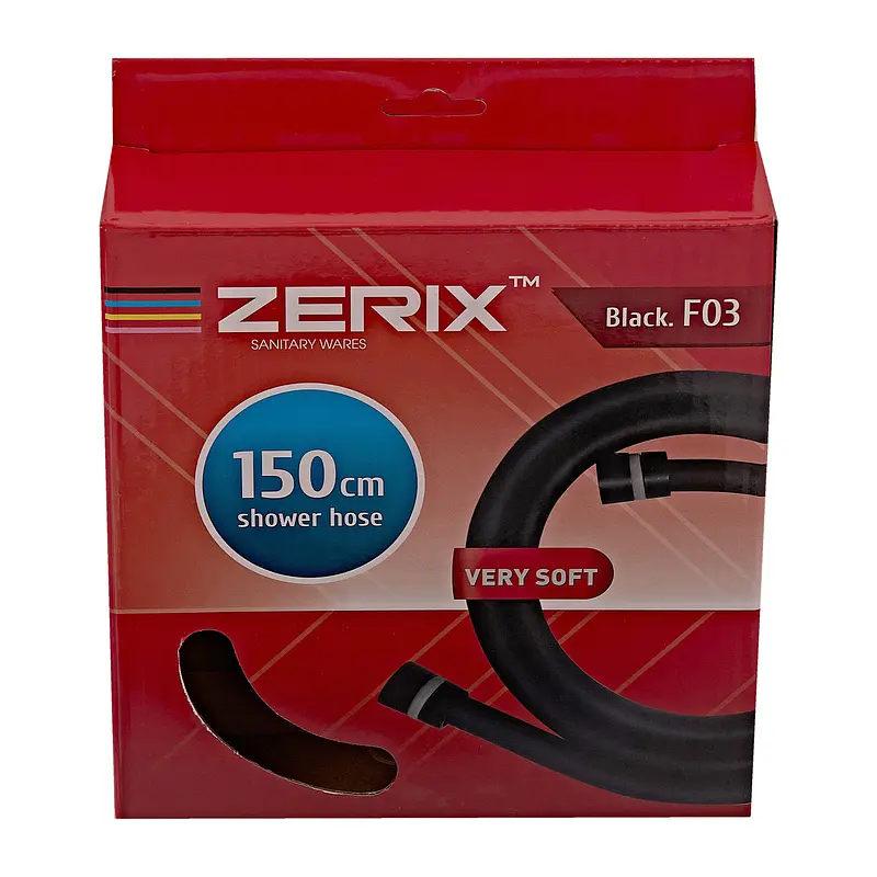 Шланг для душу Zerix Black.F03 150 см силіконовий ZX5566, Чорний матовий - фото 2