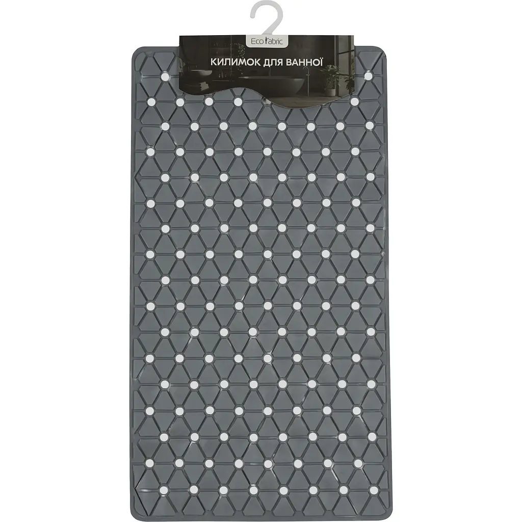 Килимок для ванної Eco Fabric Трикутники 68х37 см сірий (6837-012) - фото 3