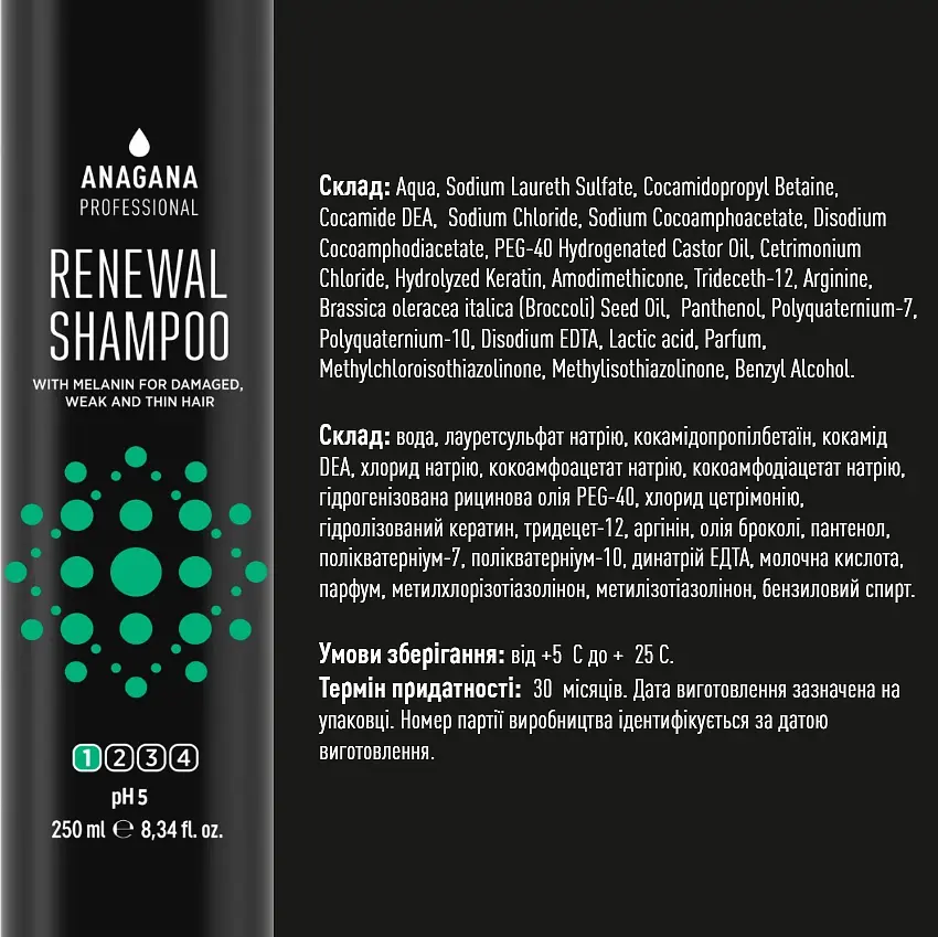 Набор 4YOU "Восстановление" для поврежденных ломких волос ANAGANA 4х250 мл - фото 5