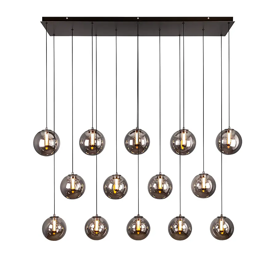 Каскад люстра LED світильник Levistella 999150F-14 BK+SM модерн 28W на 14 плафонів - фото 4