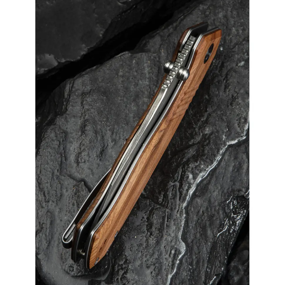 Ніж складаний туристичний Civivi Placoid, (9.3 см) Damascus / Guibourtia Wood - фото 15
