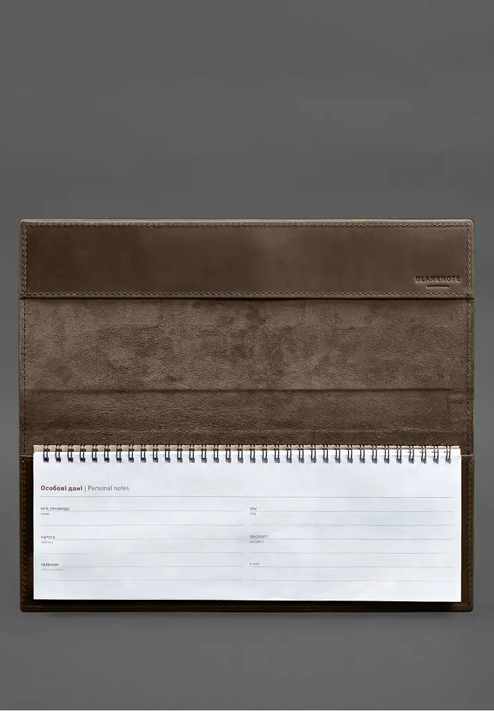 Настольный планер с блоком на пружине темно-коричневый Crazy Horse - фото 3