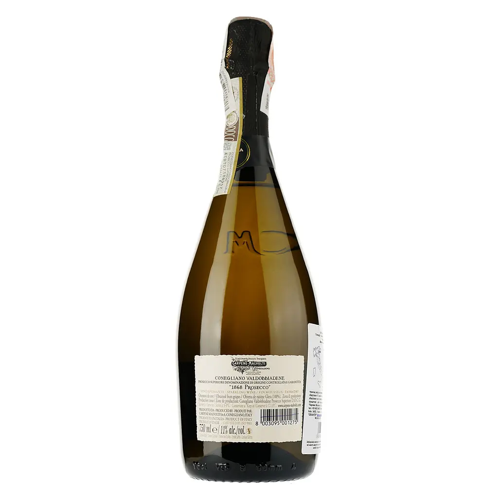 Игристое вино Carpene Malvolti Prosecco Superiore Coneglano Valdobbiadene Extra Dry DOCG, белое, экстра драй, 0,75 л - фото 2