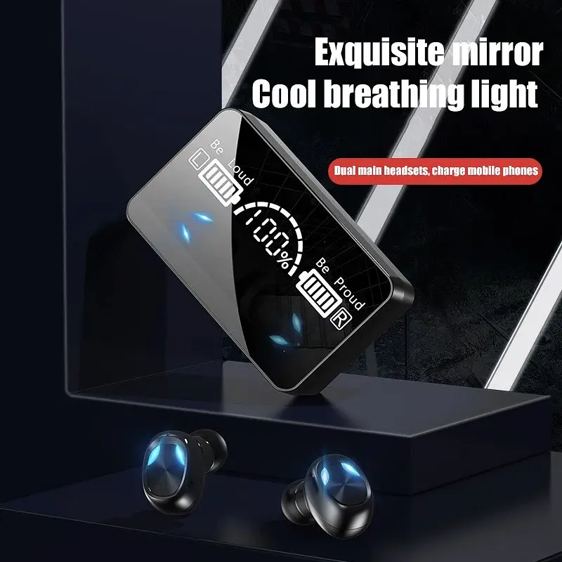 Беспроводные Bluetooth наушники TWS Х3 с LED подсветкой, индикатором заряда, павербанком и сенсорами - фото 5