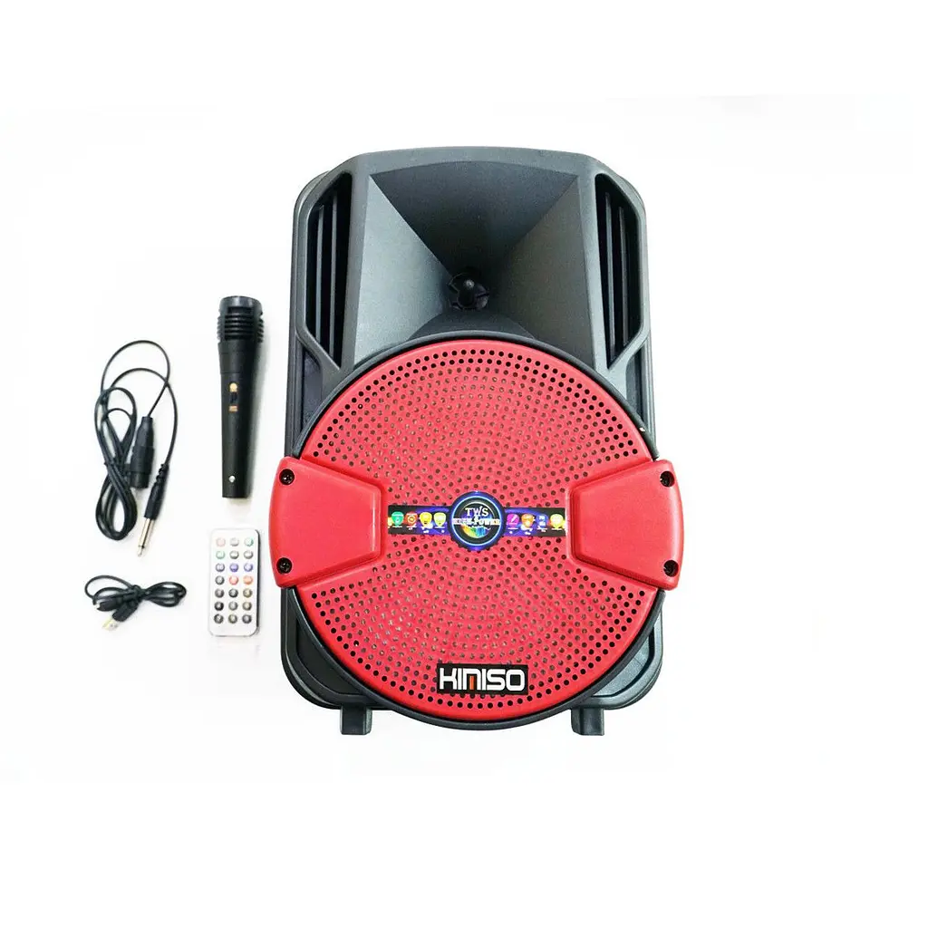 Колонка с подсветкой и микрофоном Kimiso KS-M1 FM Красная музыкальная колонка блютуз, Hi-Fi радио колонка (ST) - фото 6