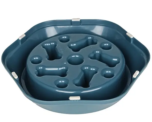 Миска для повільного годування для собак EcoToys пластикова синя 23.5х4.5 см 6881 - фото 2