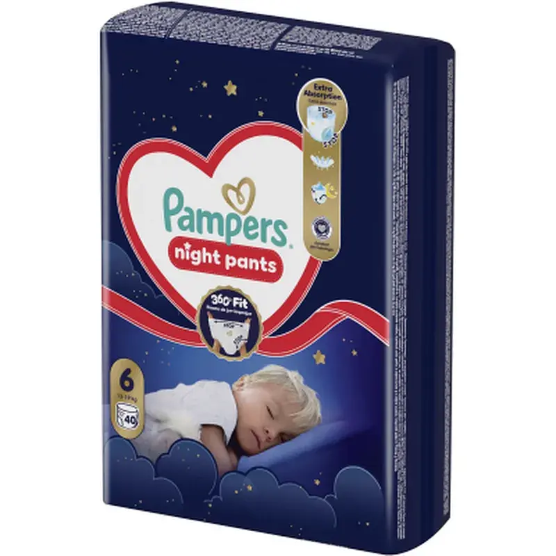 Підгузки Pampers Night Pants Розмір 6 (13-19 кг) 40 шт (8006530320603) - фото 2