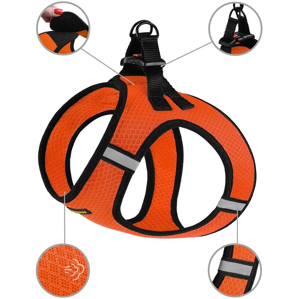 Шлея для собак Bronzedog Mesh Vest, розмір 2XS, 26х29 см, помаранчева - фото 3
