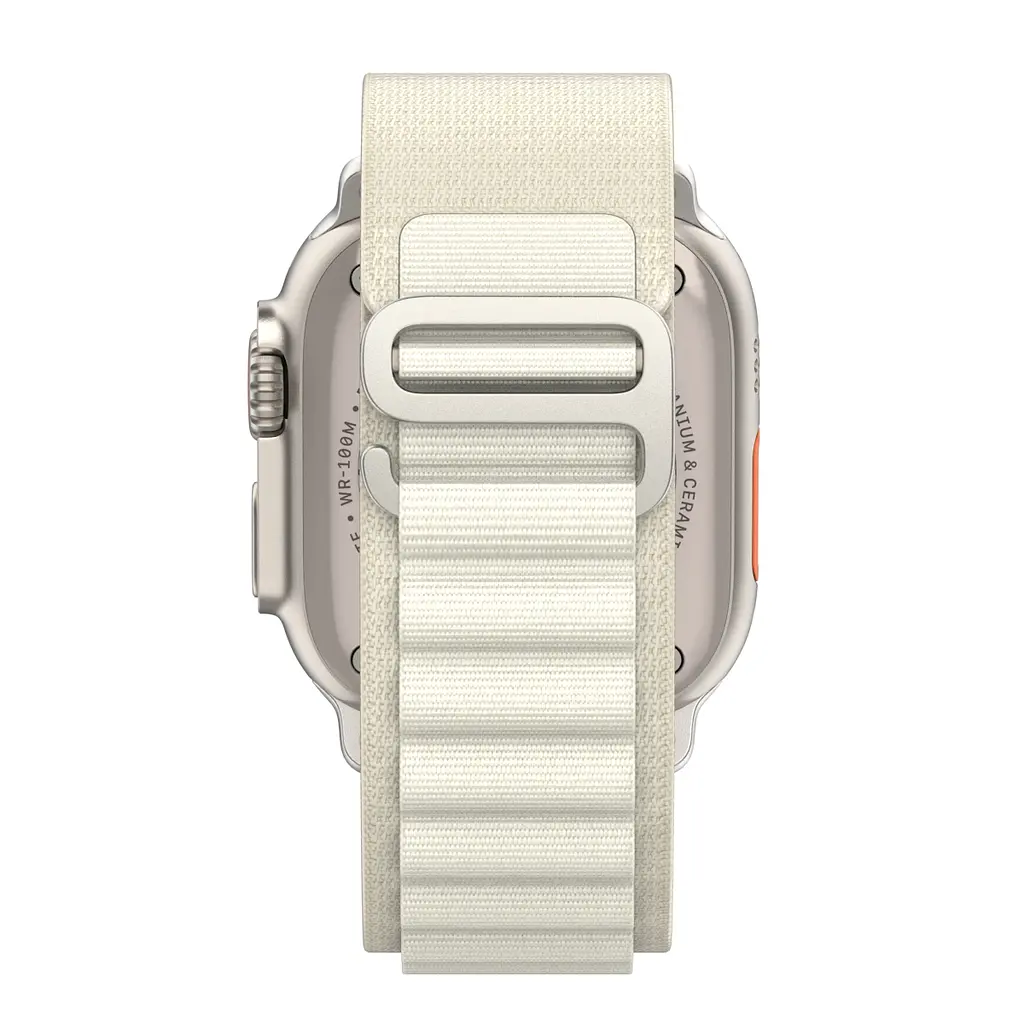 Ремінець для Apple Watch 49/46/45/44/42 (Series 1-3), бежевий, Alpine Loop Alpina Band, тканинний поліестеровий ремінець для смарт-годин, дихаючий, для активного відпочинку та спорту, ArmorStandart (ARM64975) - фото 6