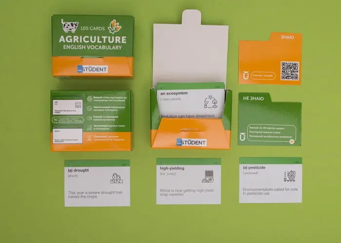 Настольная игра English Student Карточки для изучения английского языка English Student Agriculture English Vocabulary (укр.) (591225964) - фото 6
