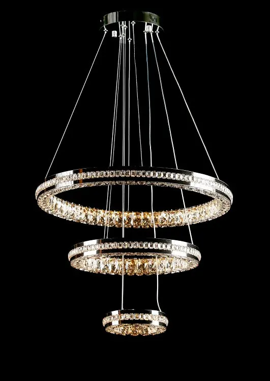 Світлодіодна люстра Splendid Ray 50503J/600+400+200/3 LED з кришталем, хром, 100 Вт, з пультом і димером - фото 3