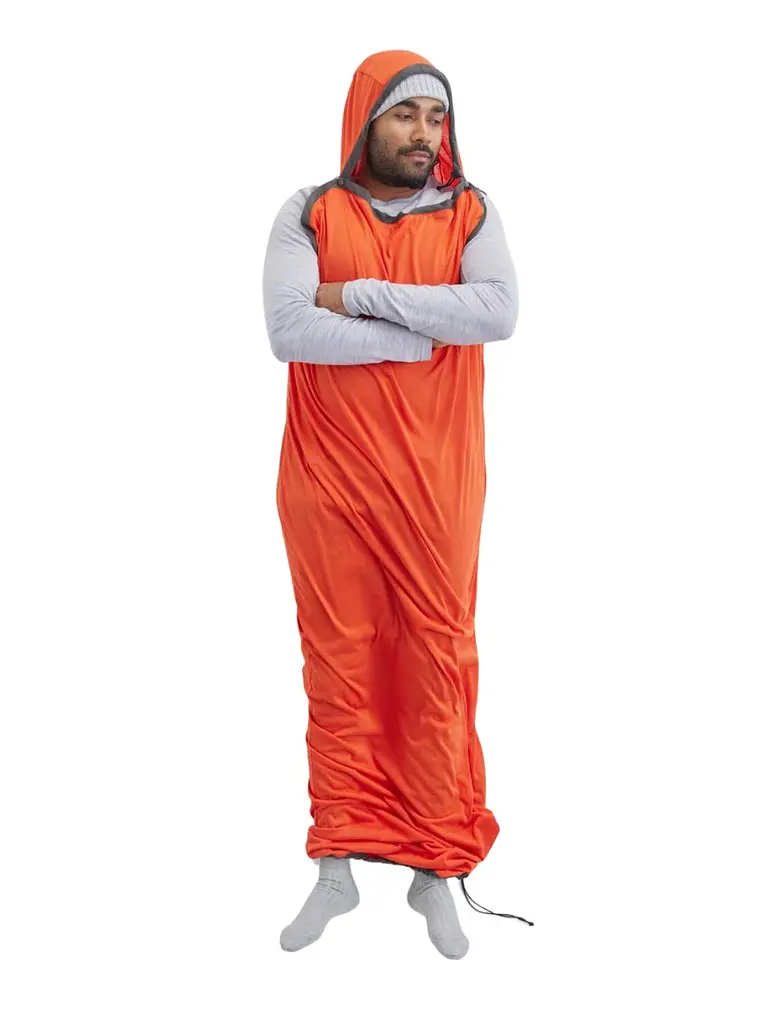 Вкладыш в спальник Sea to Summit Reactor Extreme Sleeping Bag Liner, Standart, Mummy w/ Drawcord 198 Оранжевый - фото 3