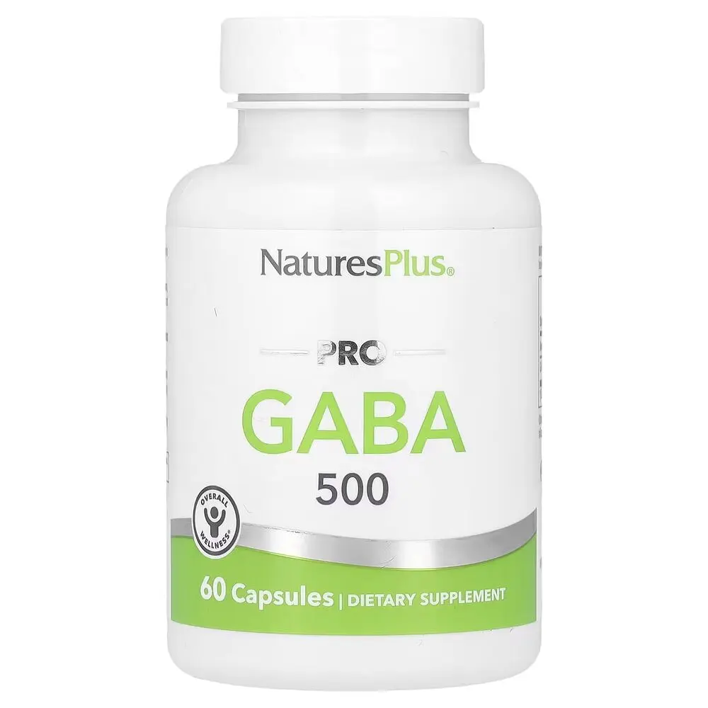 Гамма-аміномасляна кислота Natures Plus PRO GABA 500 mg, 60 капсул для підтримки нервової системи