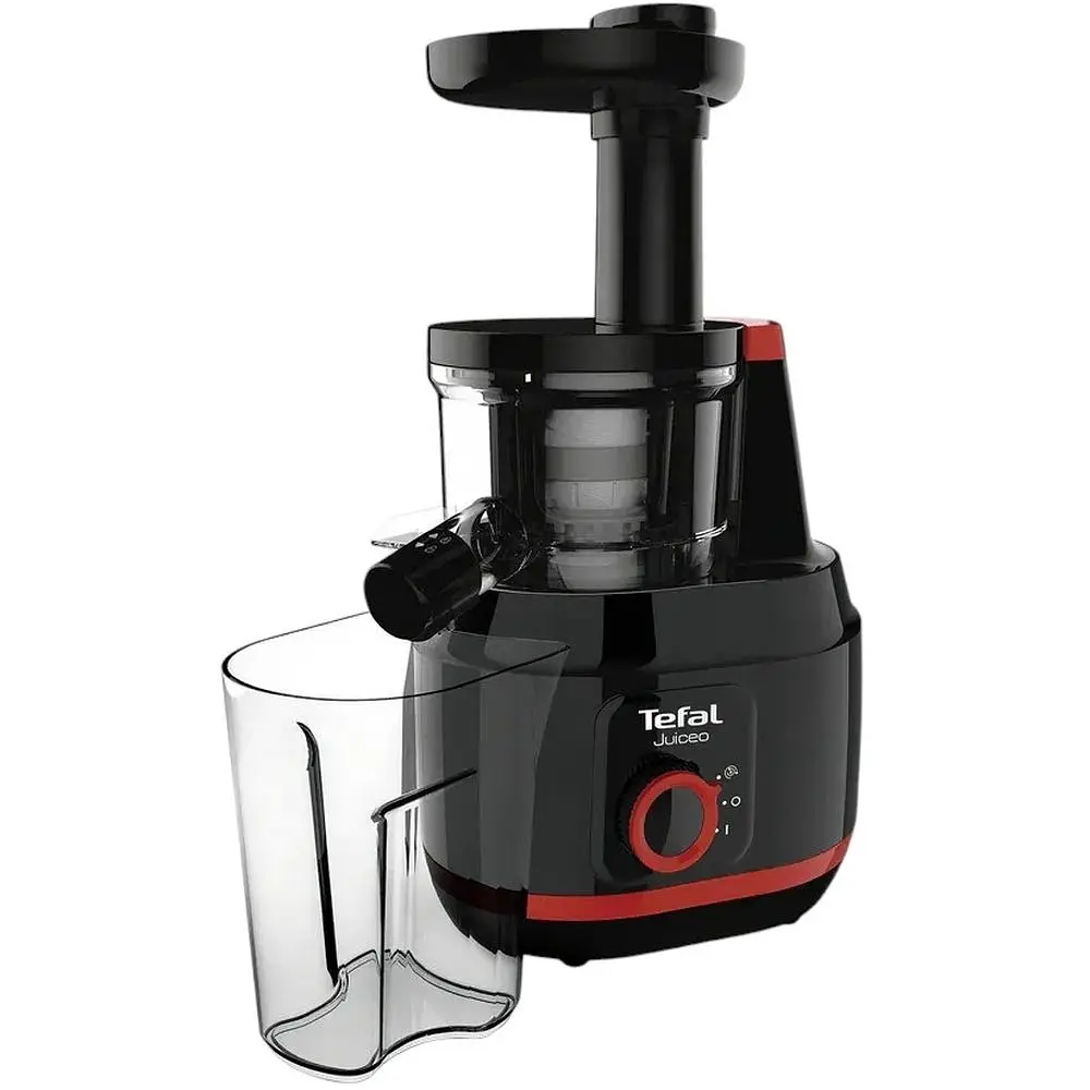 Соковитискач Tefal Juiceo шнековий 150 Вт чаша 0.8 л жмих 0.8 л насадка для цитрусових пластик червоно-чорний (ZC150838) - фото 3