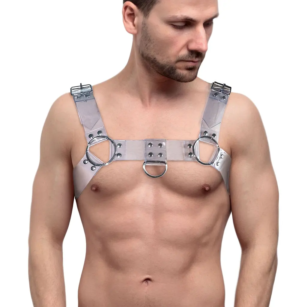 Портупея чоловіча на груди Feral Feelings Bulldog Harness Trasparent