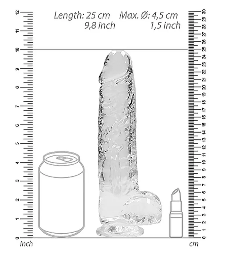 Фалоімітатор - Realrock Dildo 9" Transparent - фото 5