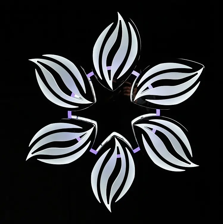 Люстра стельова LED Splendid Ray LK23/6, 160W, білий, хром, сучасний стиль з пультом, димер, 62см - фото 4