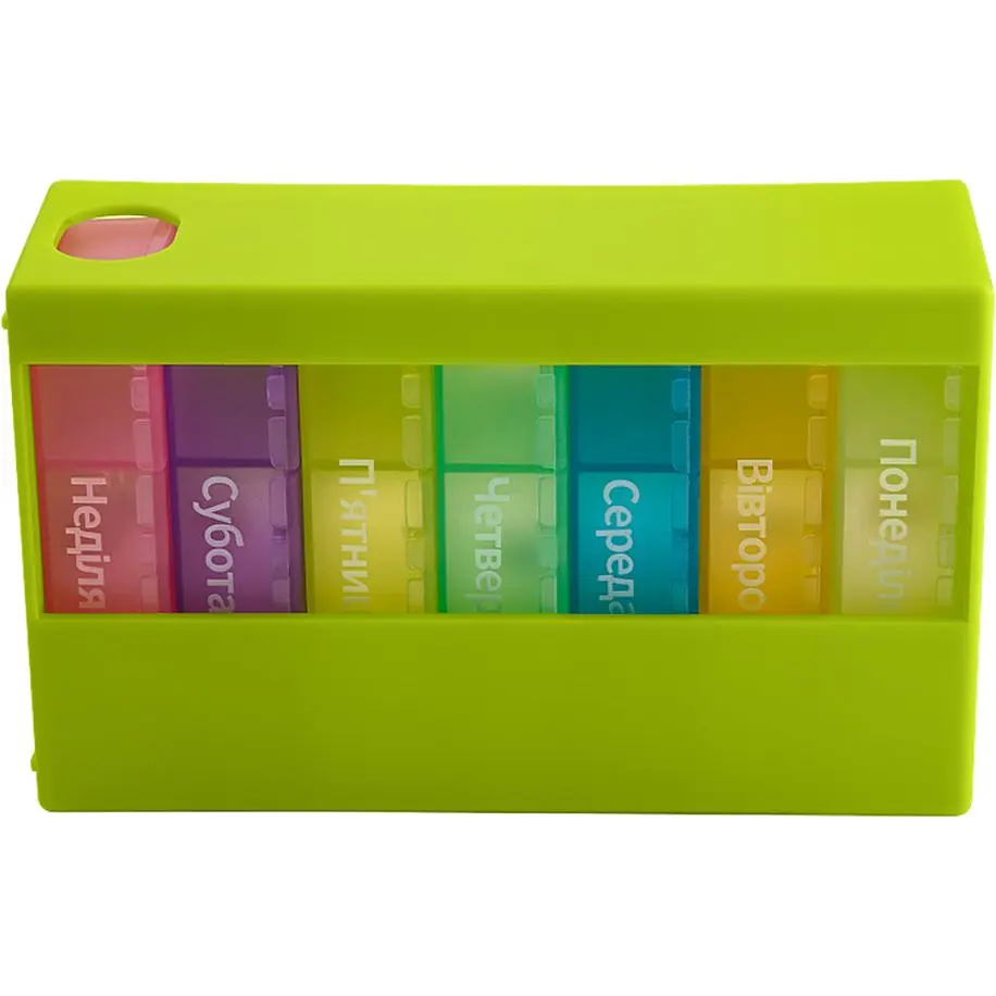 Органайзер для таблеток МВМ My Home PC-01, 7 дней 14.2х8.6х4.7 см зеленый (PC-01 GREEN) - фото 3