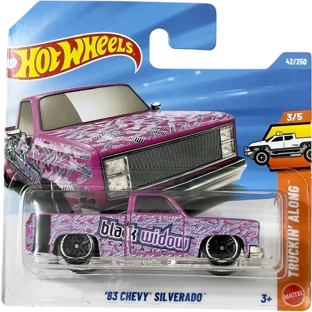 Базова машинка Hot Wheels Truckin Along 83 Chevy Silverado рожева (5785) JJL07-N521