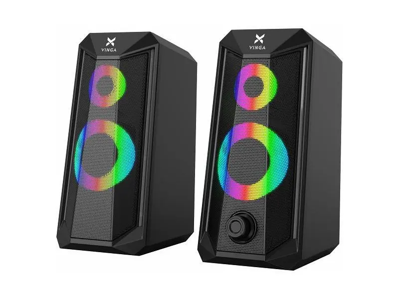 Комп'ютерні колонки Vinga SP-200 LED USB Black
