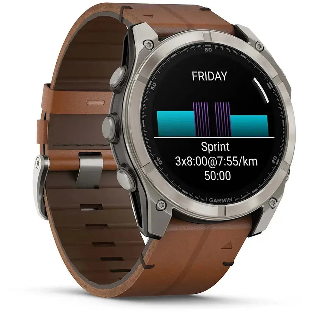 Смарт-часы Garmin Fenix 8 51 мм AMOLED Сапфир Графит/Карбоновый DLC Титан с кожаным ремешком QuickFit 26 мм - фото 3