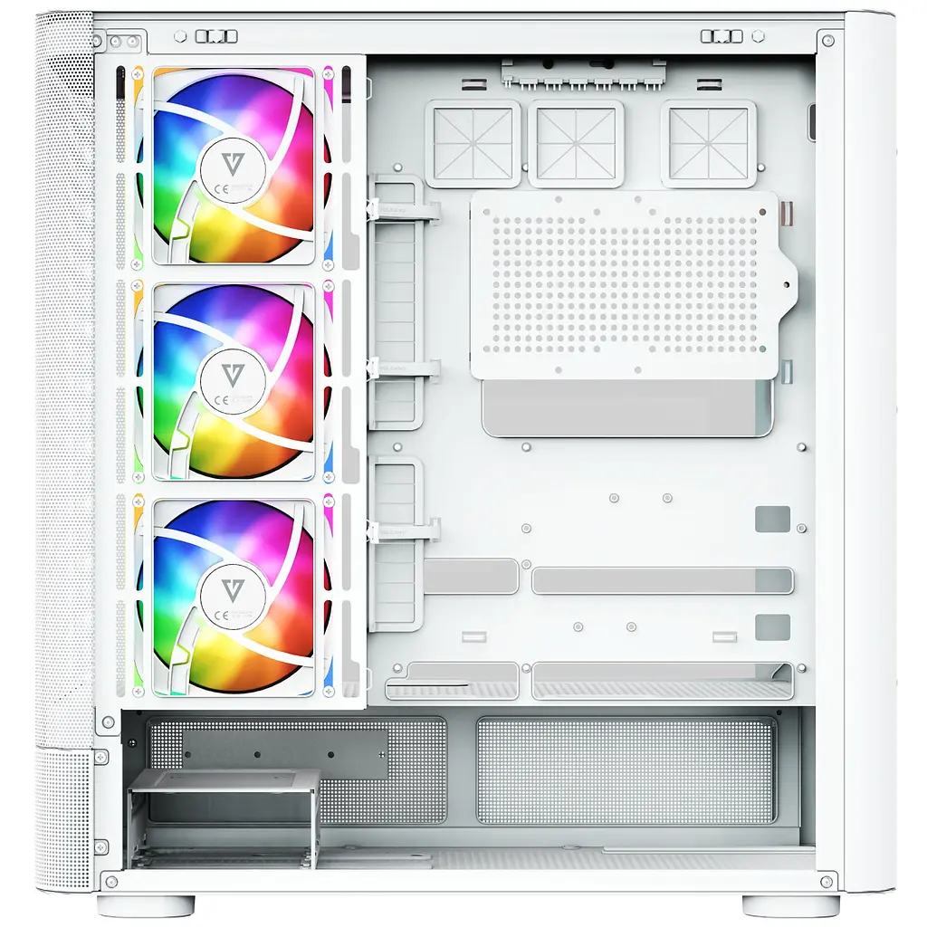 Корпус ModeCom VOLCANO AQ500 ARGB MIDI FRONT LCD 6,2” 4x120mm fans WHITE без БЖ ATX - фото 5