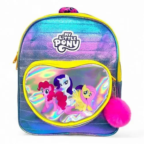 Дитячий рюкзак My Little Pony з героями мультфільму, голографічна вставка, брелок, для садочка та прогулянок - фото 3
