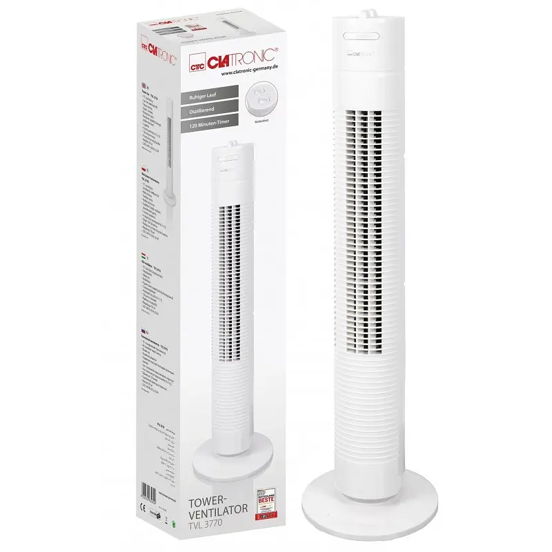 Вентилятор колонный Clatronic TVL 3770  78cm, мощность 35вт, белый - фото 4