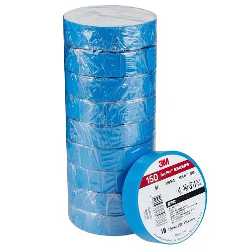 Ізолента 3М Temflex 1500 Taiwan 20 метрів Синя (3M 150 TF BLUE) - фото 4