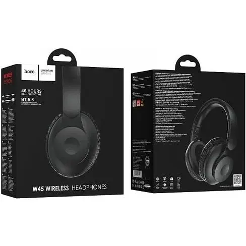 Навушники бездротові Hoco W45 Enjoy BT Headset повнорозмірні чорні до 46 годин 6942007601191 - фото 2