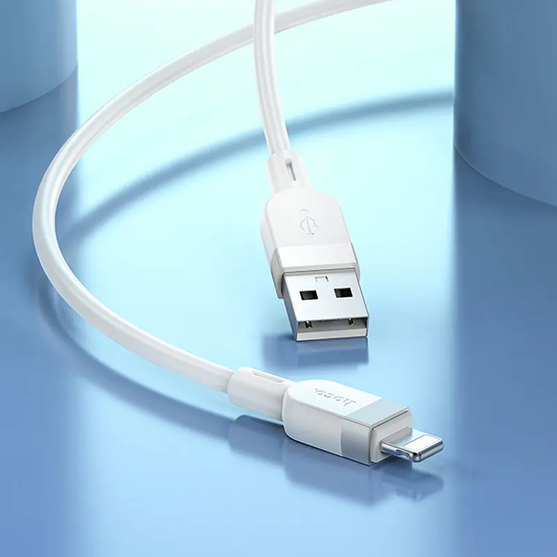 Дата кабель Hoco X 109 Energy silicone USB to Lightning (1 m) White - фото 3