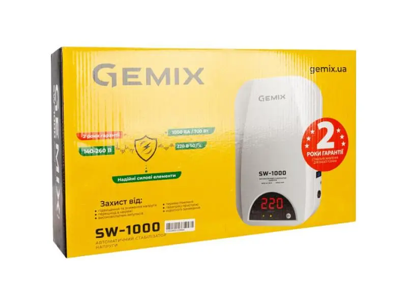 Стабілізатор напруги Gemix SW-1000 - фото 6