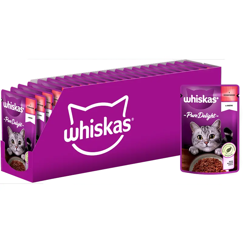 Влажный корм для котов Whiskas AMMP, с говядиной желе, 85 г - фото 3