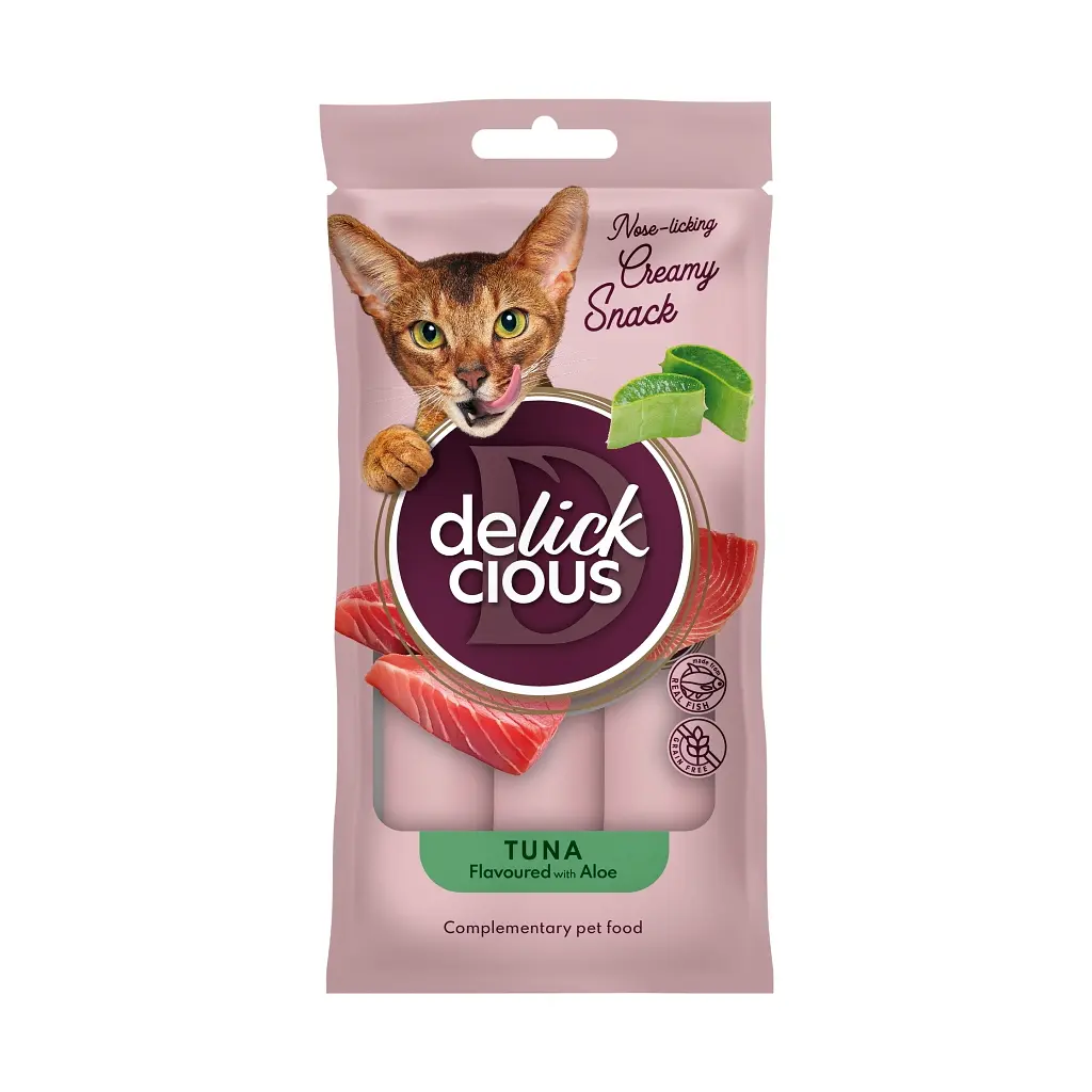Ласощі для котів Delickcious Кремові тунець з додаванням алое 1+1 (4820269148048) - фото 2