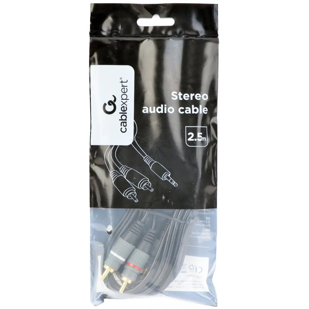 Кабель мультимедійний 3.5mm M to 2xRCA M 2.5m Cablexpert (CCA-352-2.5M) - фото 2