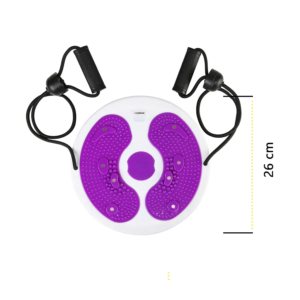 Диск здоров'я для талії Cornix Twisting Waist Disc з еспандерами White/Violet XR-0449 - фото 9