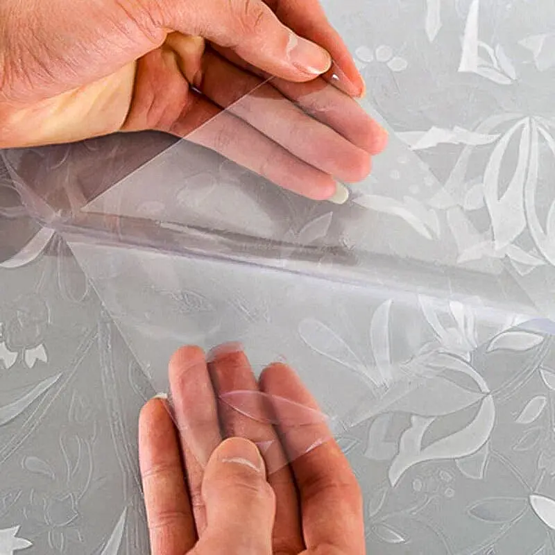 Плівка самоклеюча вітражна Flower Pattern, прозора з квітковим візерунком 60×200 см для скла та вікон - фото 3