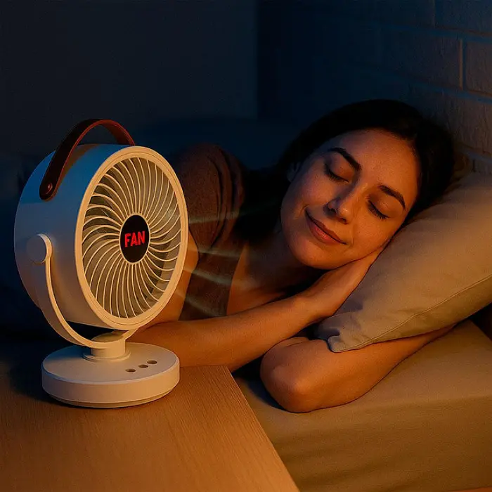 Акумуляторний міні вентилятор VU-05/FS-25 з поворотом / Вентилятор Mini fan з LED-підсвічуванням та USB - фото 6