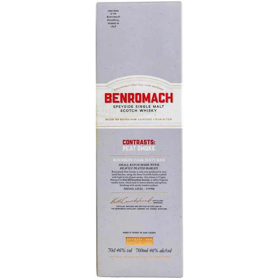 Віскі Benromach Peat Smoke Bourbon 46% 0.7 л в подарунковій коробці - фото 4